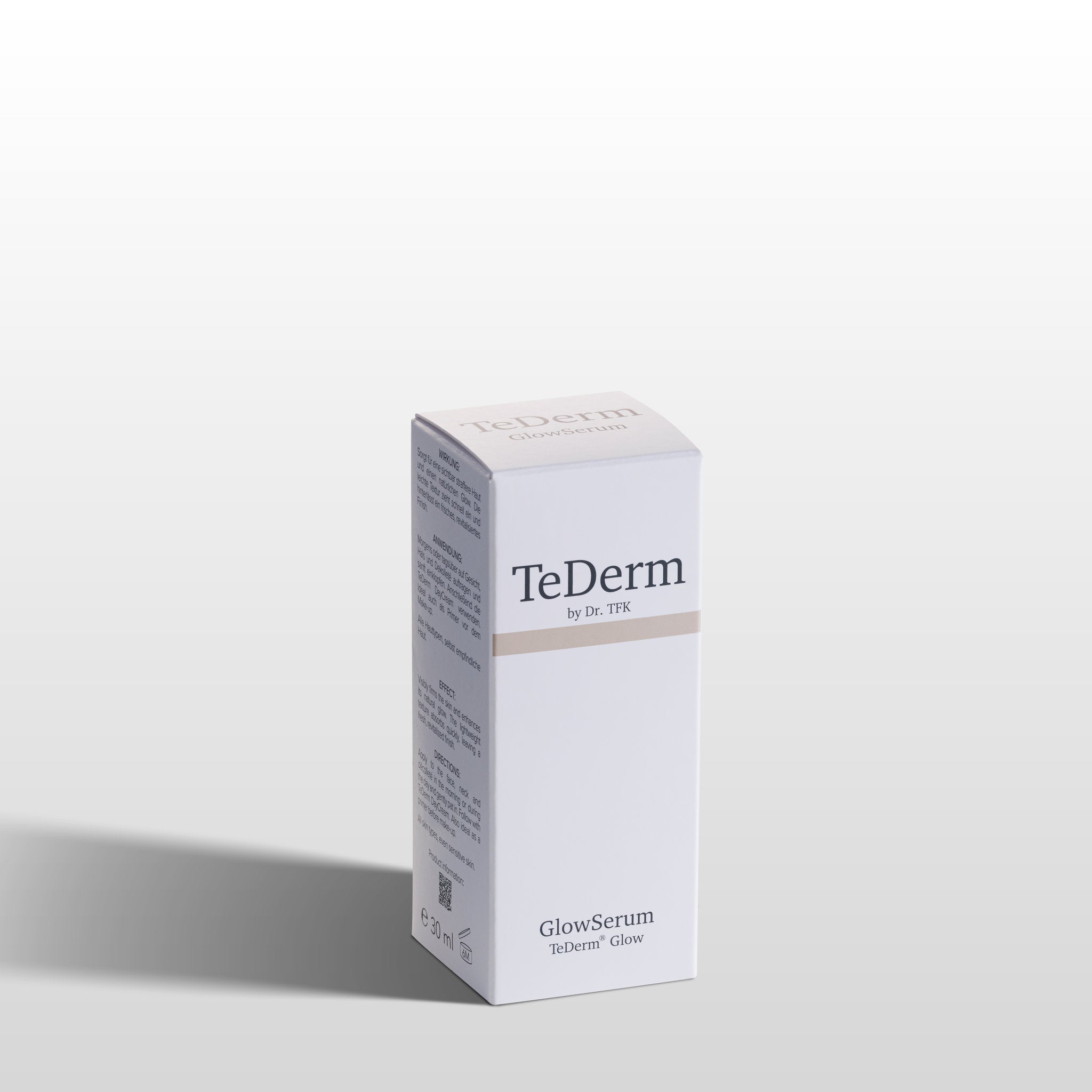 TeDerm GlowSerum angled view – serum bottle from side