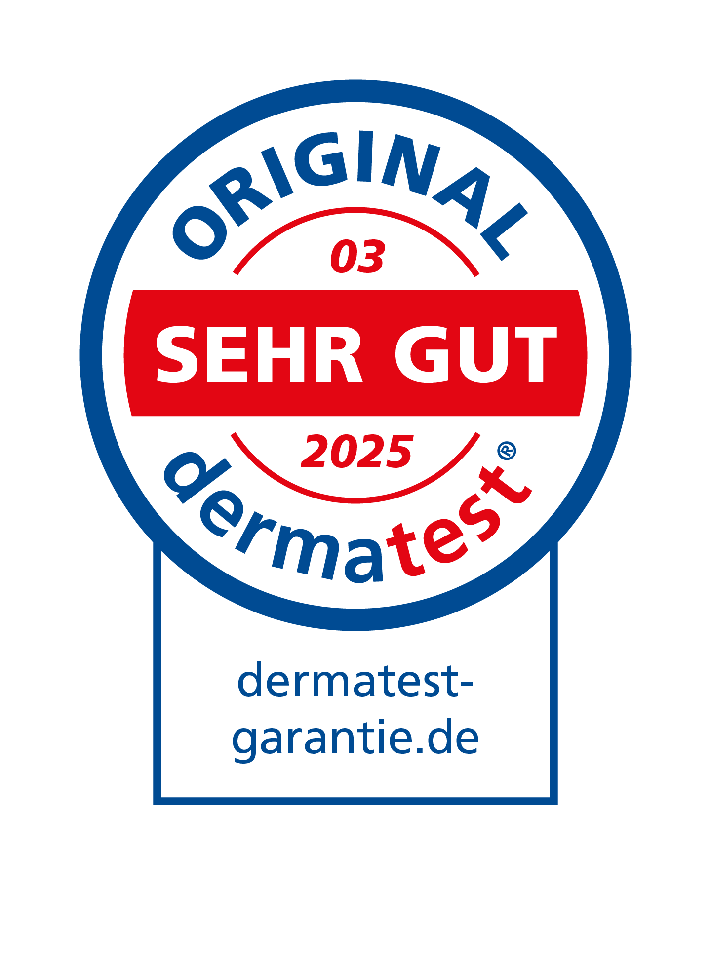 Dermatest seal March 2025 – dermatologically tested